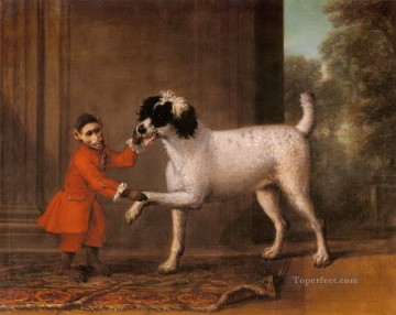  Long Oil Painting - John Wootton A Favorite Poodle And Monkey Belonging To Thomas Osborn